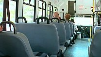 Riding a bus with a cock in his ass