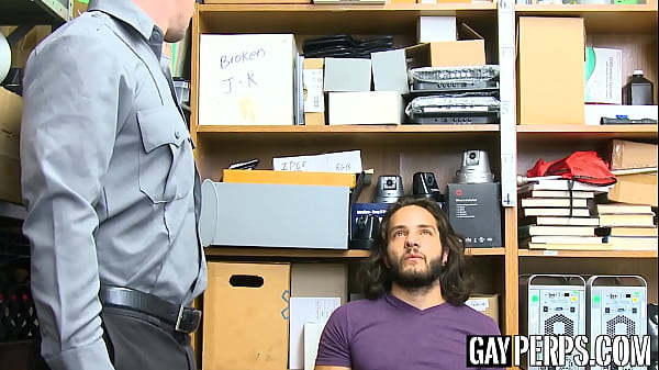 Handsome thief strips before naughty officer bareback