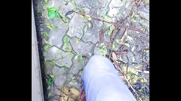 Outdoor tiny clit pissing and showing off feminine sissy body