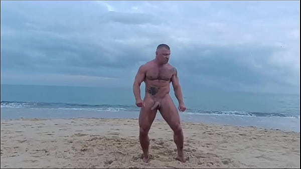 Hot Stud Dances Naked On The Beach