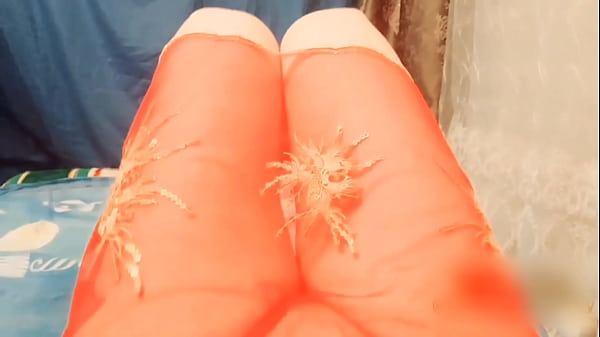 Naughty femboy posing playfully in cute lingerie