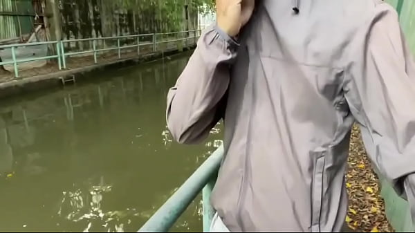 #351 in public, jerking off a sexy big black cock – gay movie