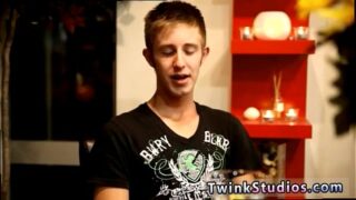 Beach gay twink boy Kirk Taylor has arrived for dinner and his