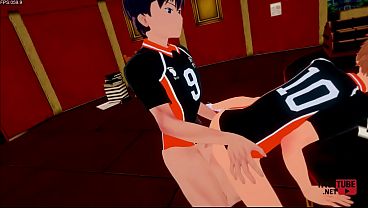 Haikyuu Yaoi – Kageyama fucks Hinata in a table – Japanese Asian Manga Anime Cartoon Game Gay Porn Animated Video